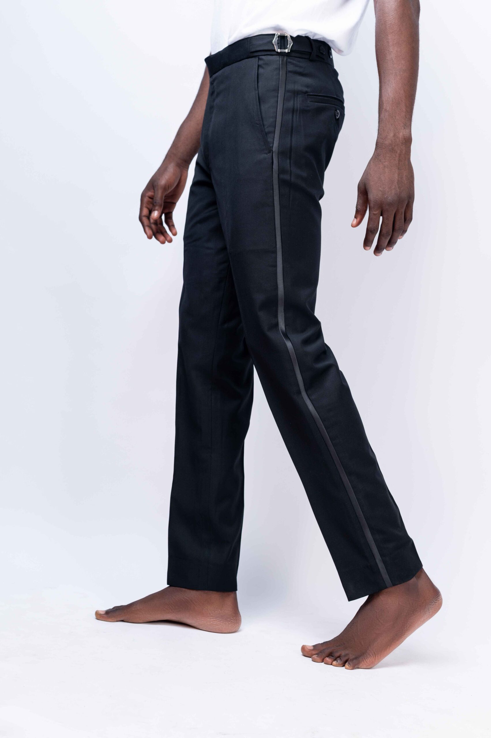 Black Beltless Tuxedo Pants 2