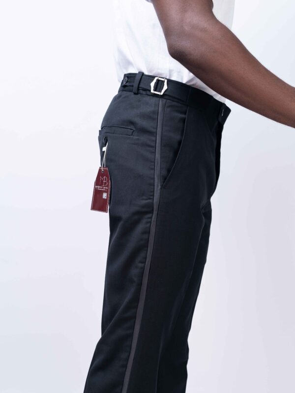 Black Beltless Tuxedo Pants