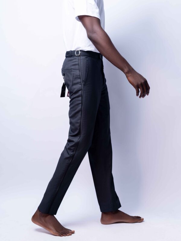 Grey Beltless Tuxedo Pants