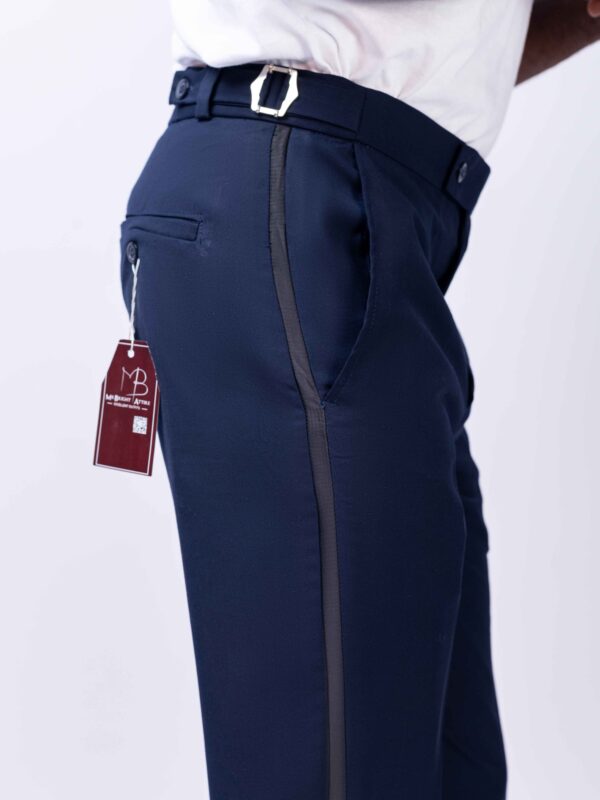 Navy-blue Beltless Tuxedo Pants