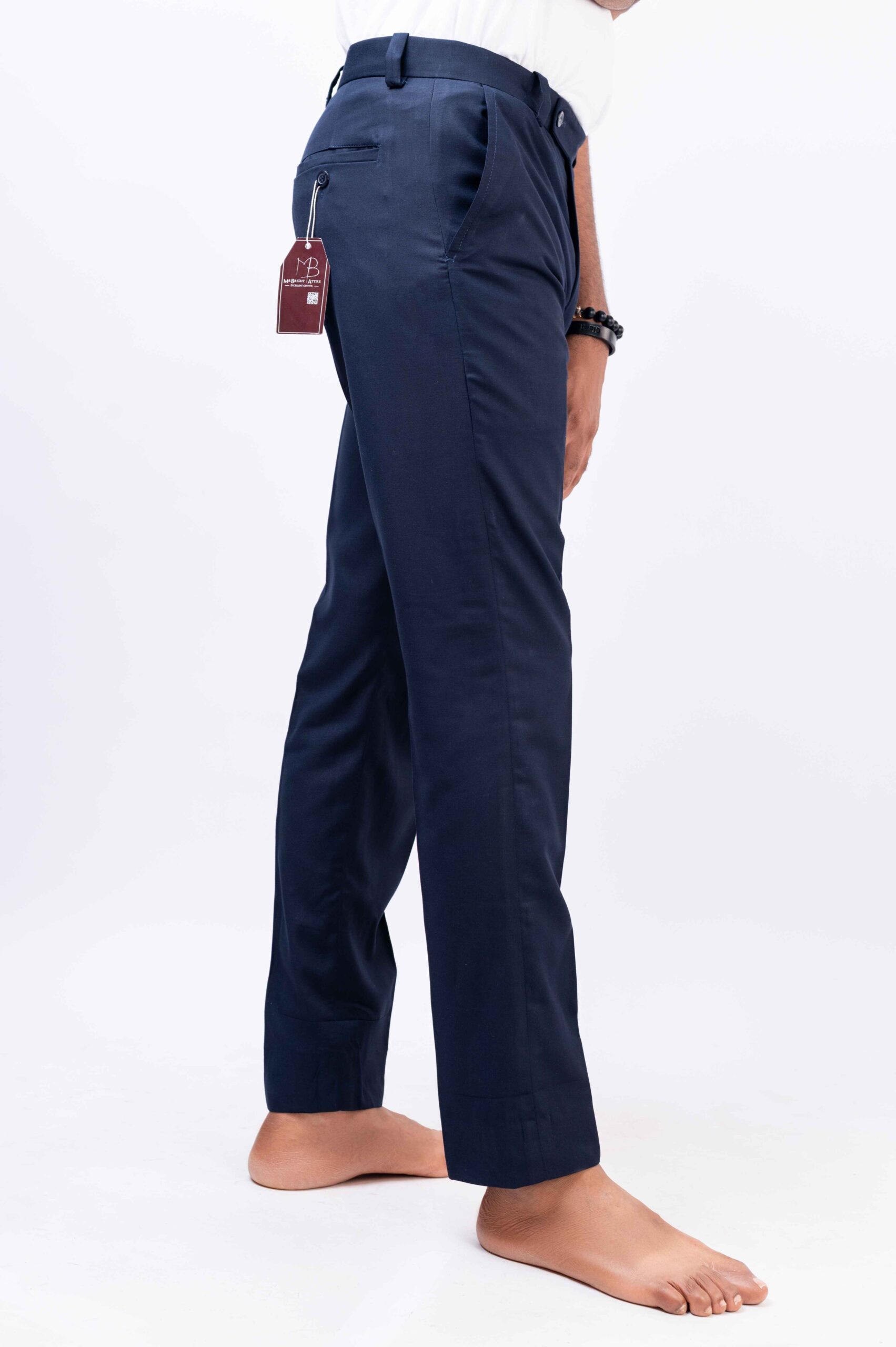 Navy-blue Pants with Belt Loop 1