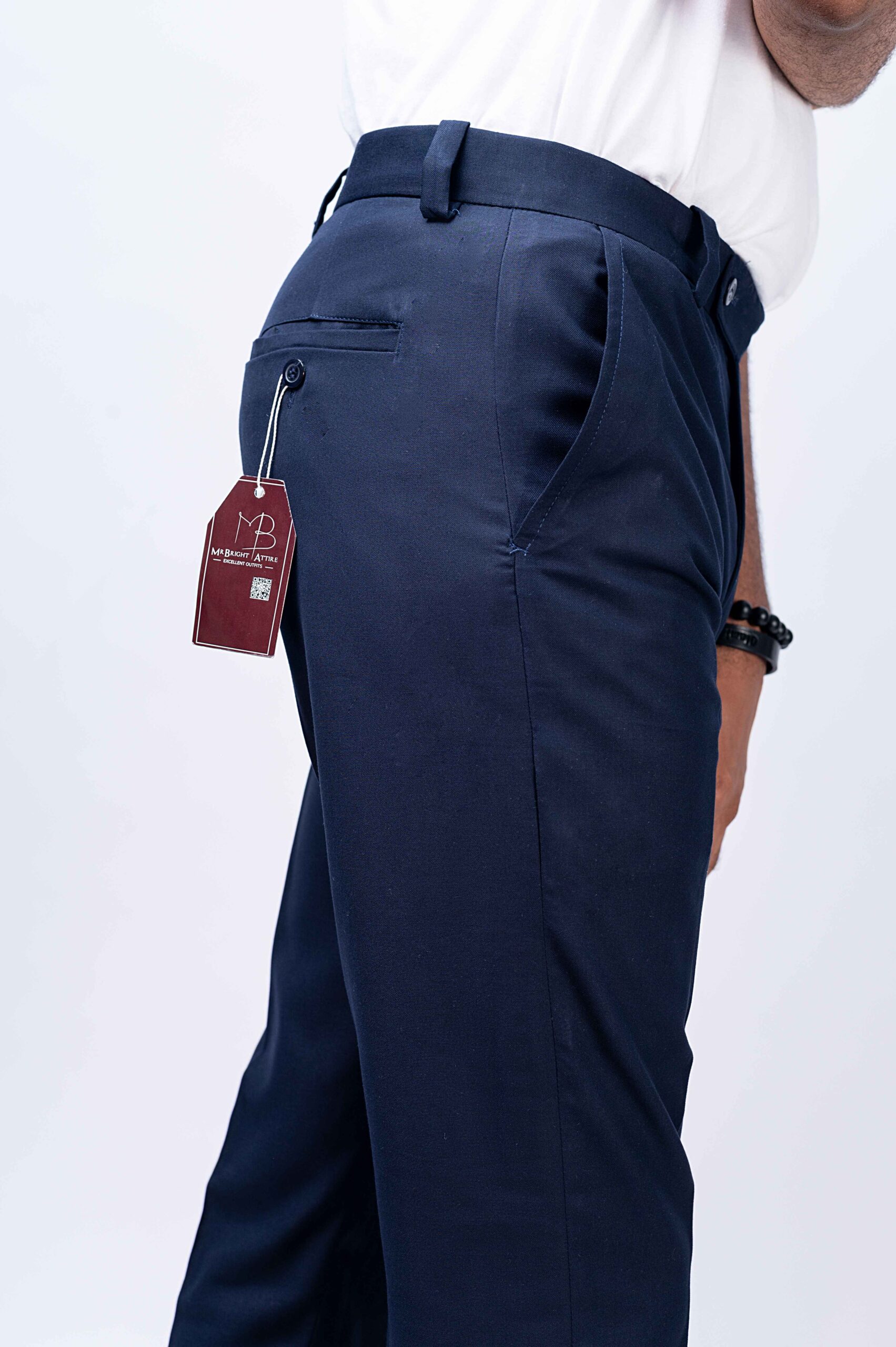 Navy-blue Pants with Belt Loop