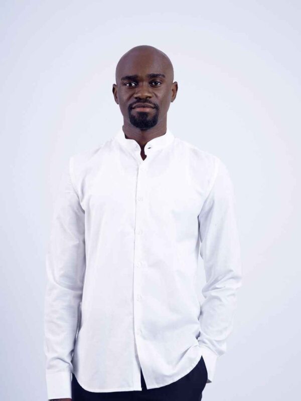 White Band Collar Shirt 2
