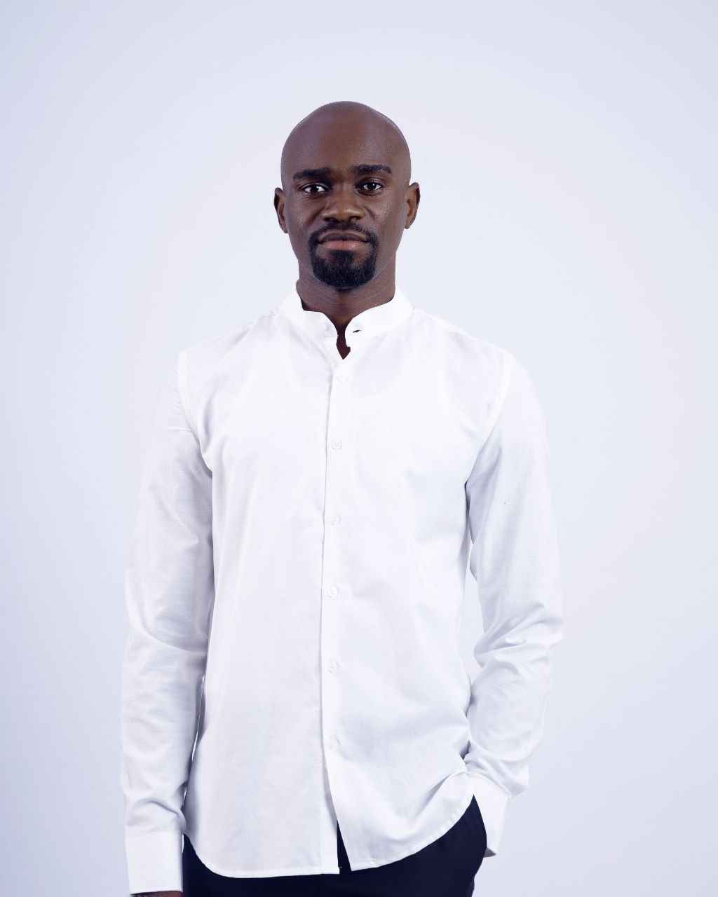 White Band Collar Shirt 2