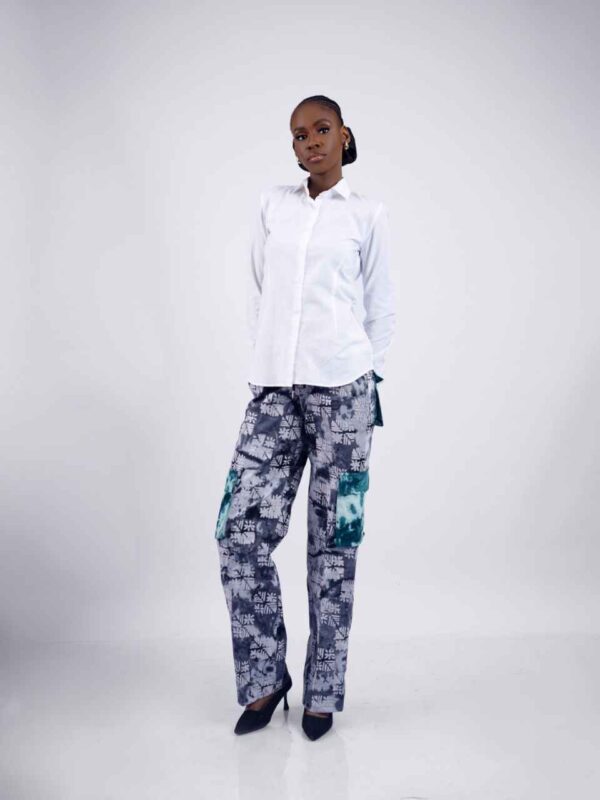 adire pants black