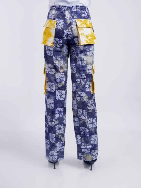 Navy blue Adire Cargo Pants
