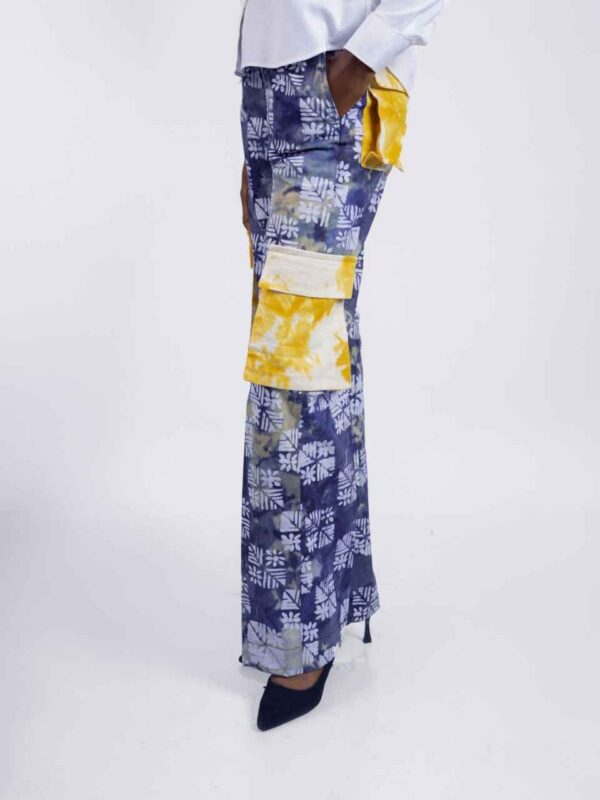 Navy blue Adire Cargo Pants