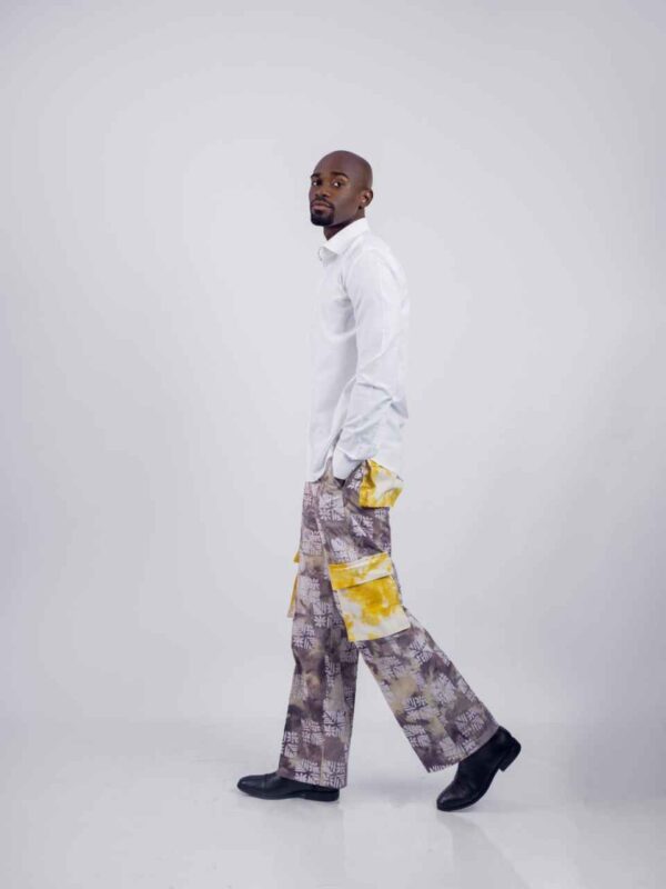 adire pants brown
