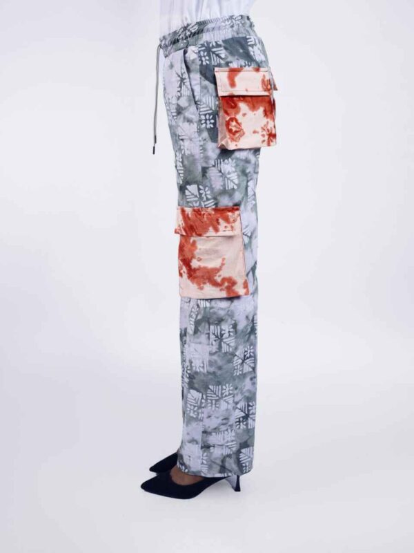 adire pants green