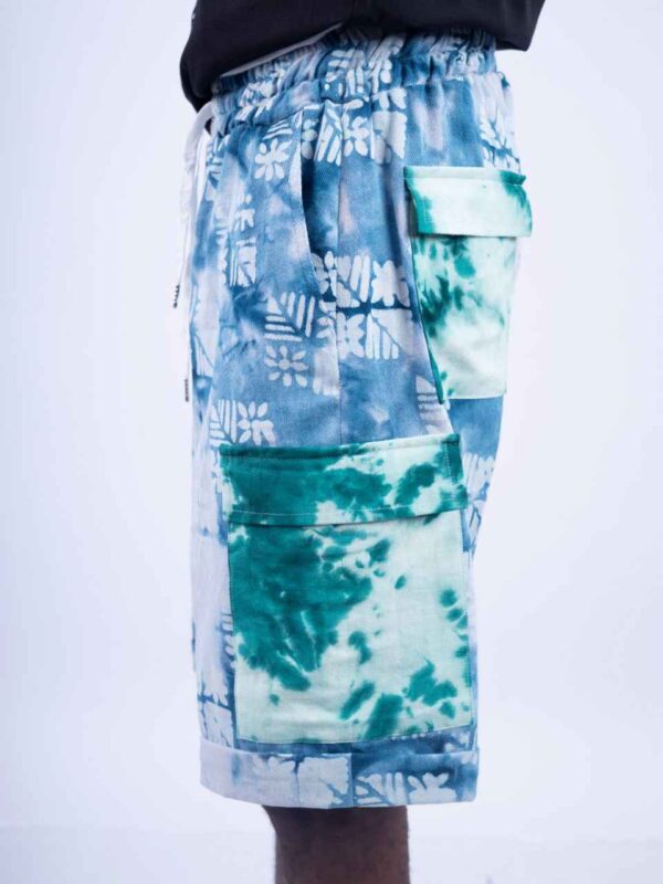 adire shorts blue