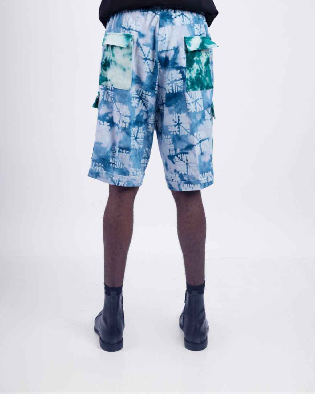 adire shorts blue