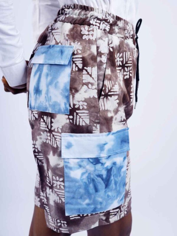 adire shorts brown