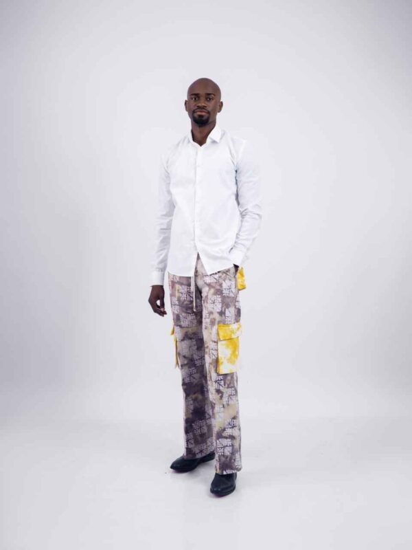 adire pants brown