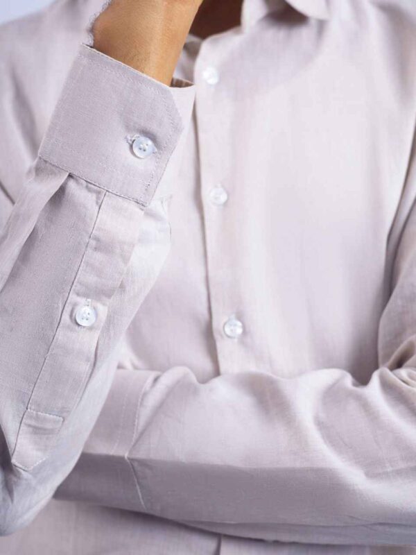 Beige Classic Collar Dress Shirt