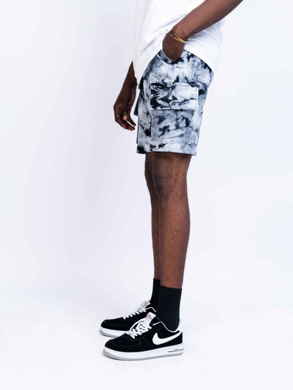 Black and white Adire shorts