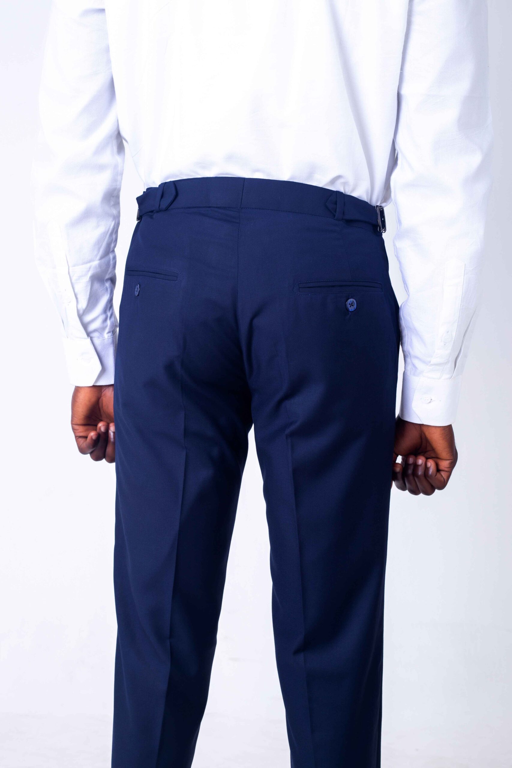 Navy-blue belt strap pant