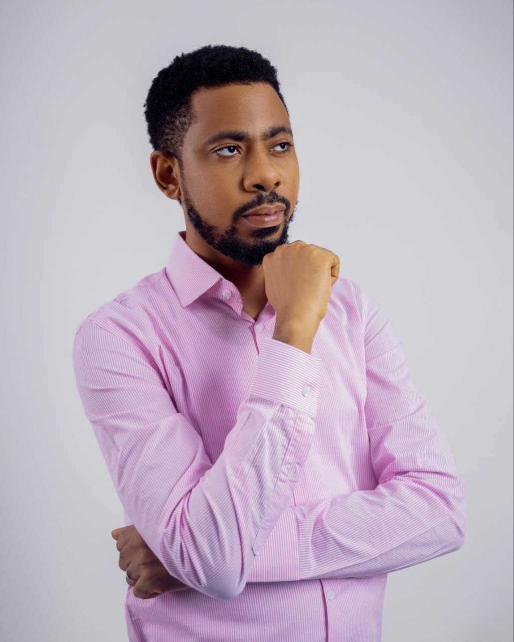 Pink Pinstripes Classic Collar Dress Shirt