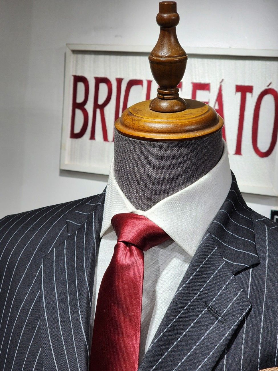 Double Breasted Stripe Suit - Black - Image 2