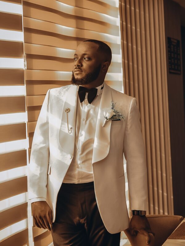 Damask Off-White Suit